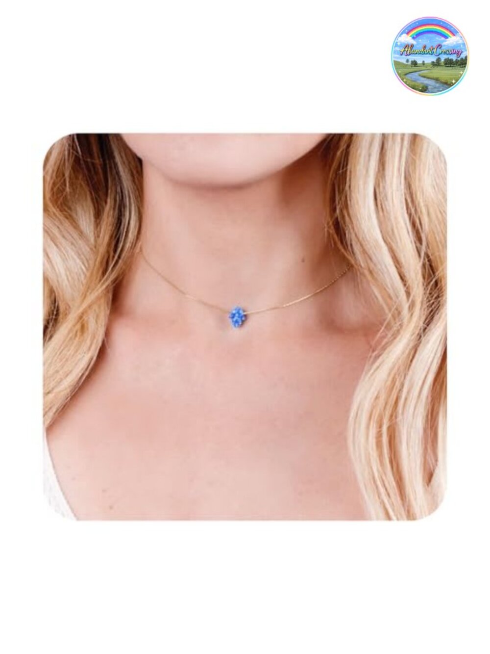 14K Gold Filled Opal Hamsa Choker Necklace - Thin Gold Chain, White Opal Charm,